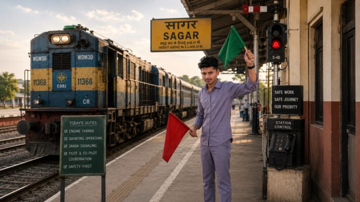 Silas at Railway Track performing his duties